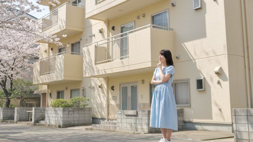 お部屋探し賃貸物件レオパレス21で賢く物件探しをする女性２